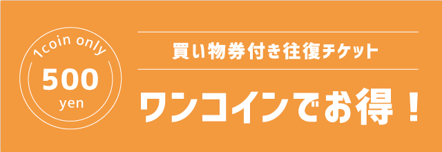 買い物券付き往復チケット